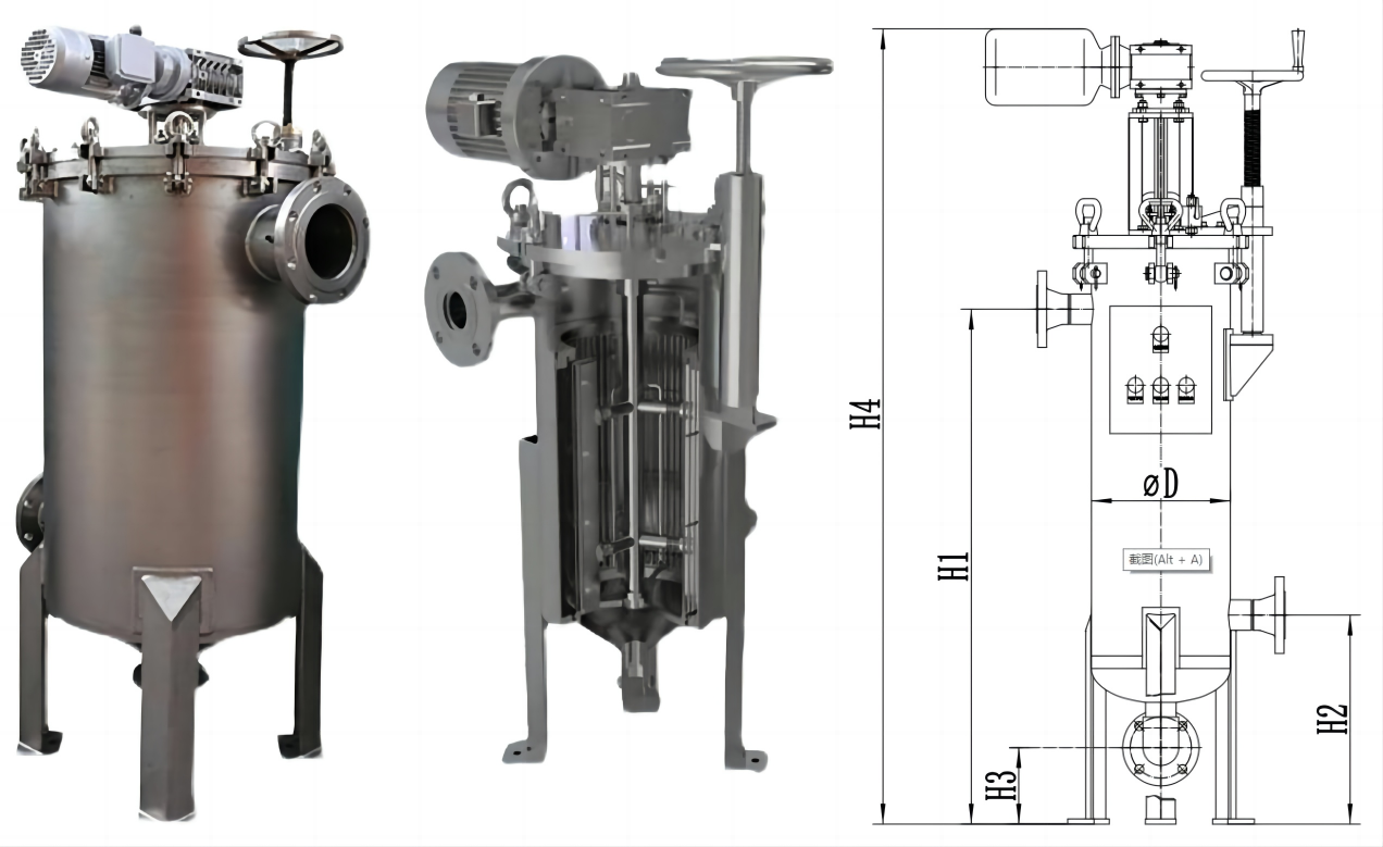 Inner Scraper Self-Cleaning Filter without Introducing Other Impurities