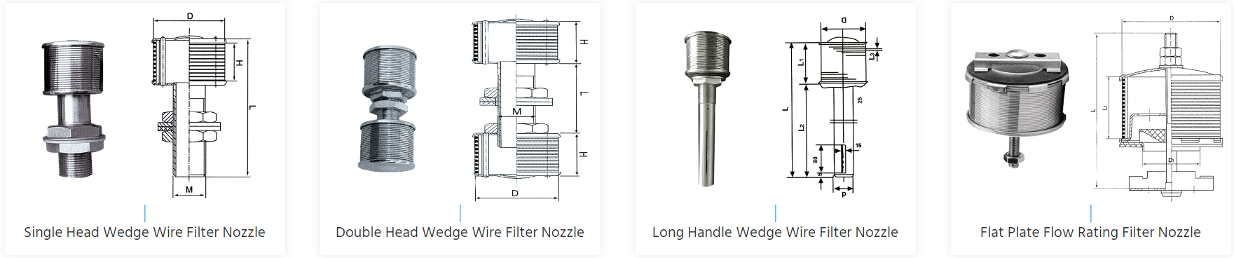 stainless steel water filter nozzle types
